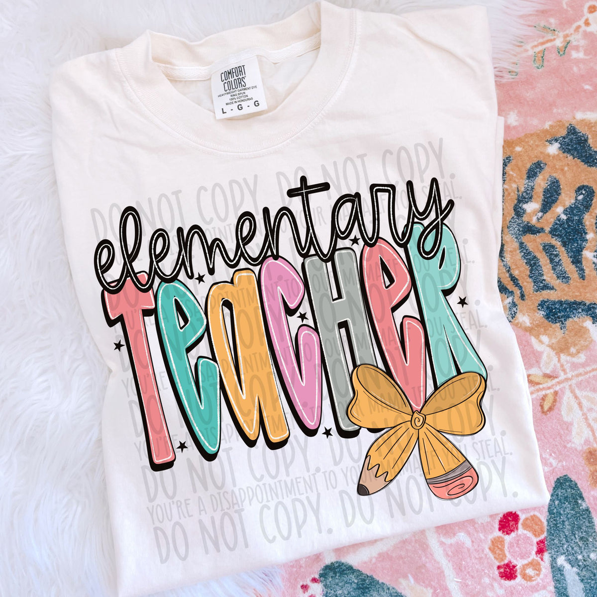 Elementary teacher pencil bow (SWD) 106884 DTF transfer