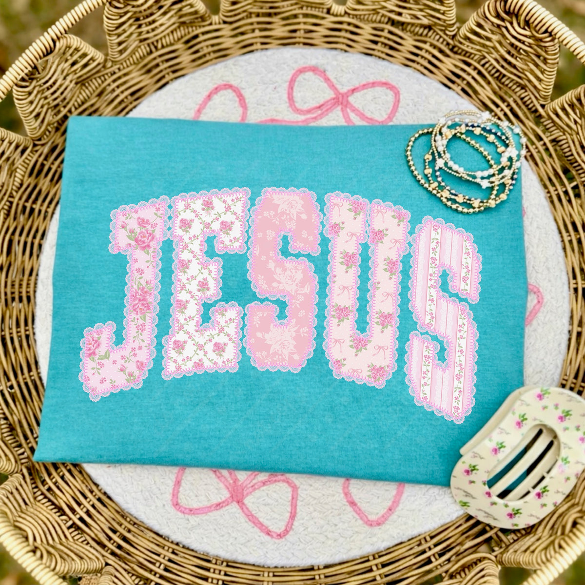 Jesus pink lace Sunday special DTF transfer