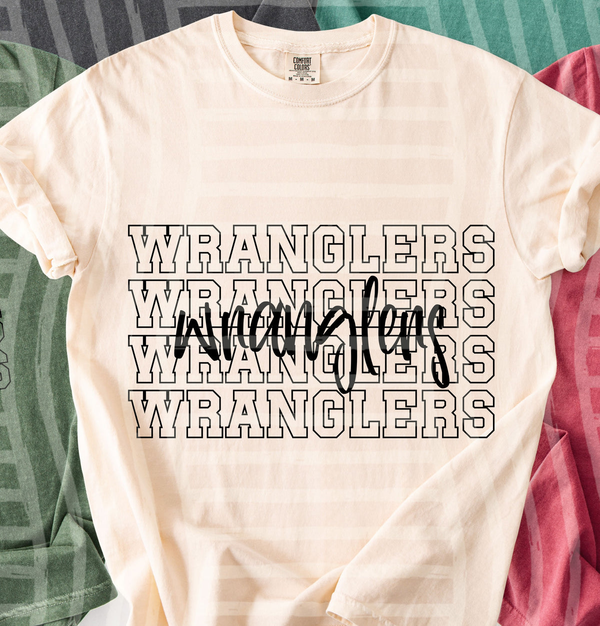 wranglers simple stacked outlines (Caplinger) DTF Transfer