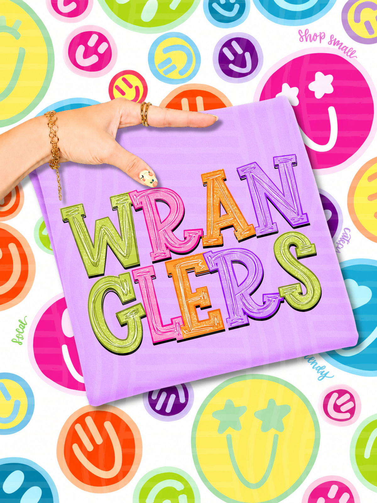 wranglers simply colorful stacked (Caplinger) DTF Transfer