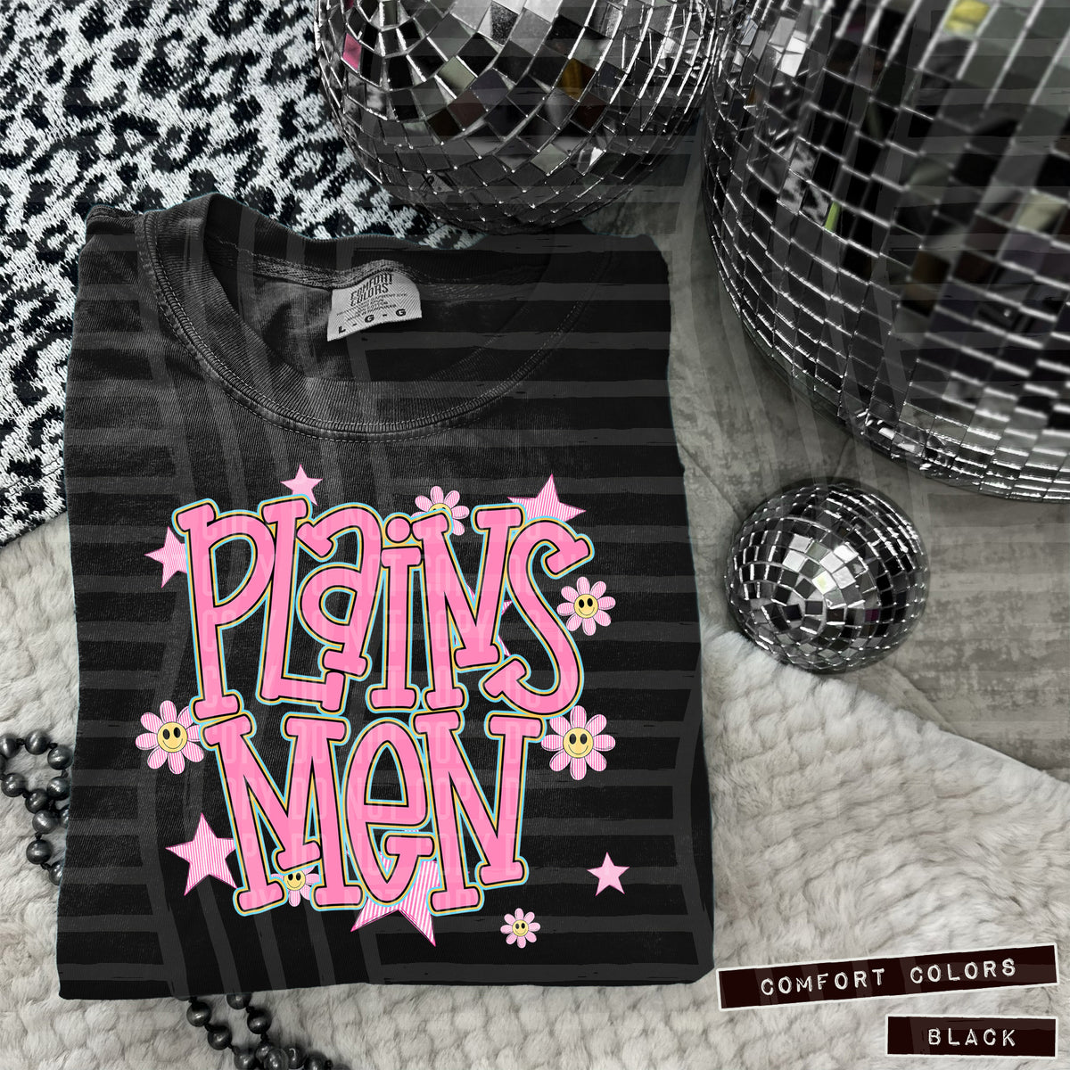 Plainsmen Pink Flowers And Stars 108002 DTF transfer
