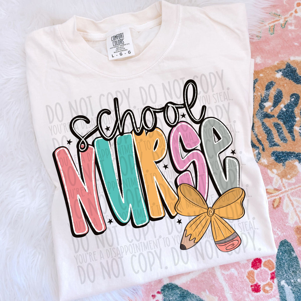 School nurse pencil bow (SWD) 106885 DTF transfer