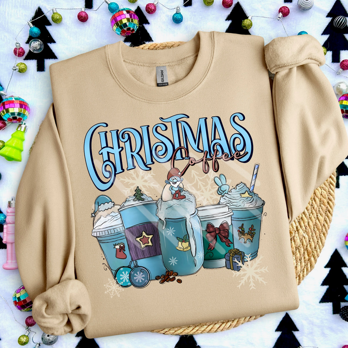 Christmas Coffee blue guys (cstage) 114270 DTF transfer