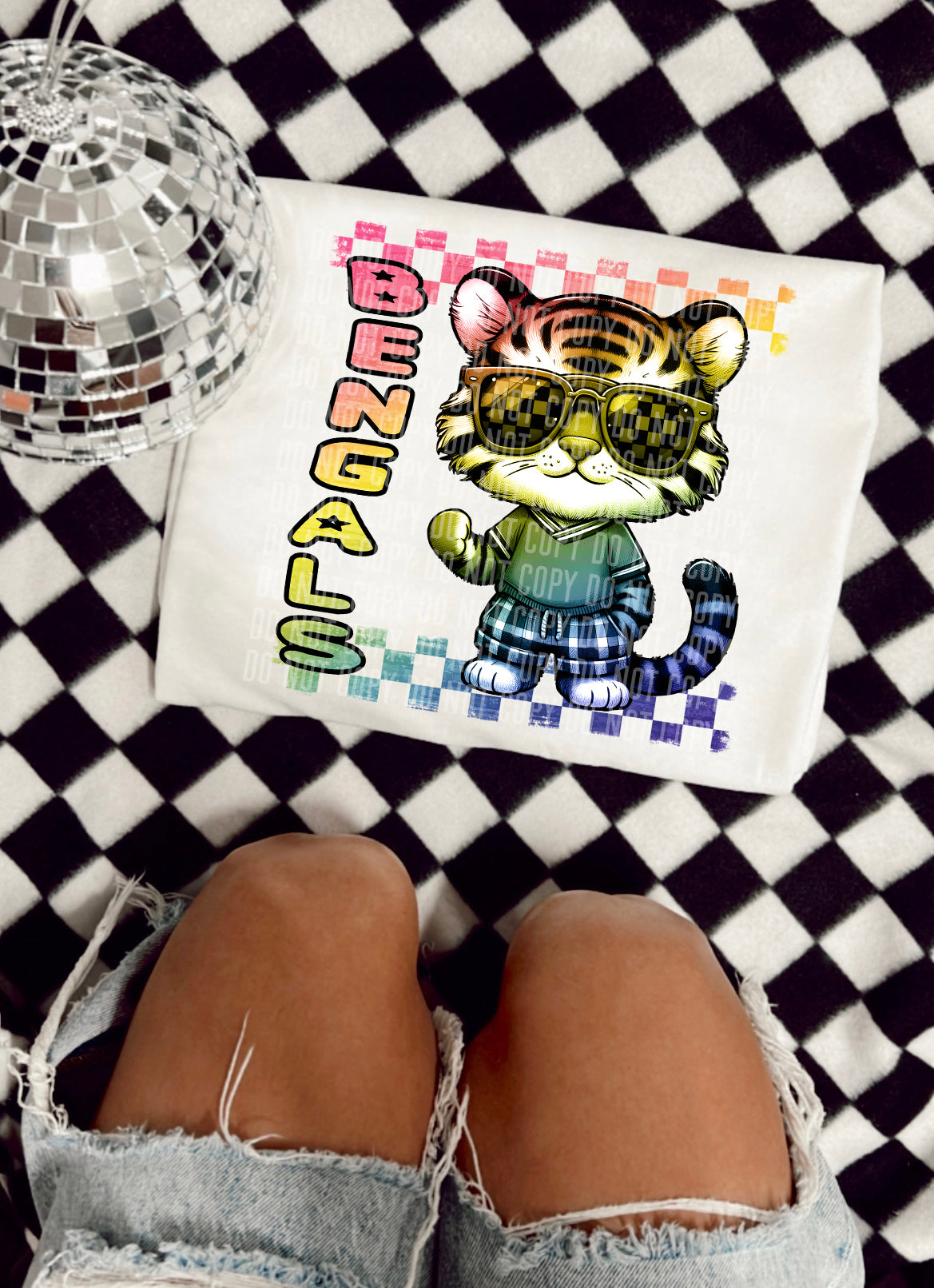Rainbow Mascot Cartoon Bengals 30707 DTF transfers