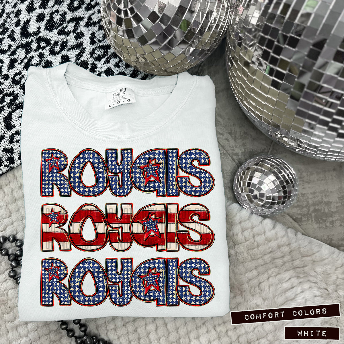 Royals RWB stacked (Caplinger) DTF transfer