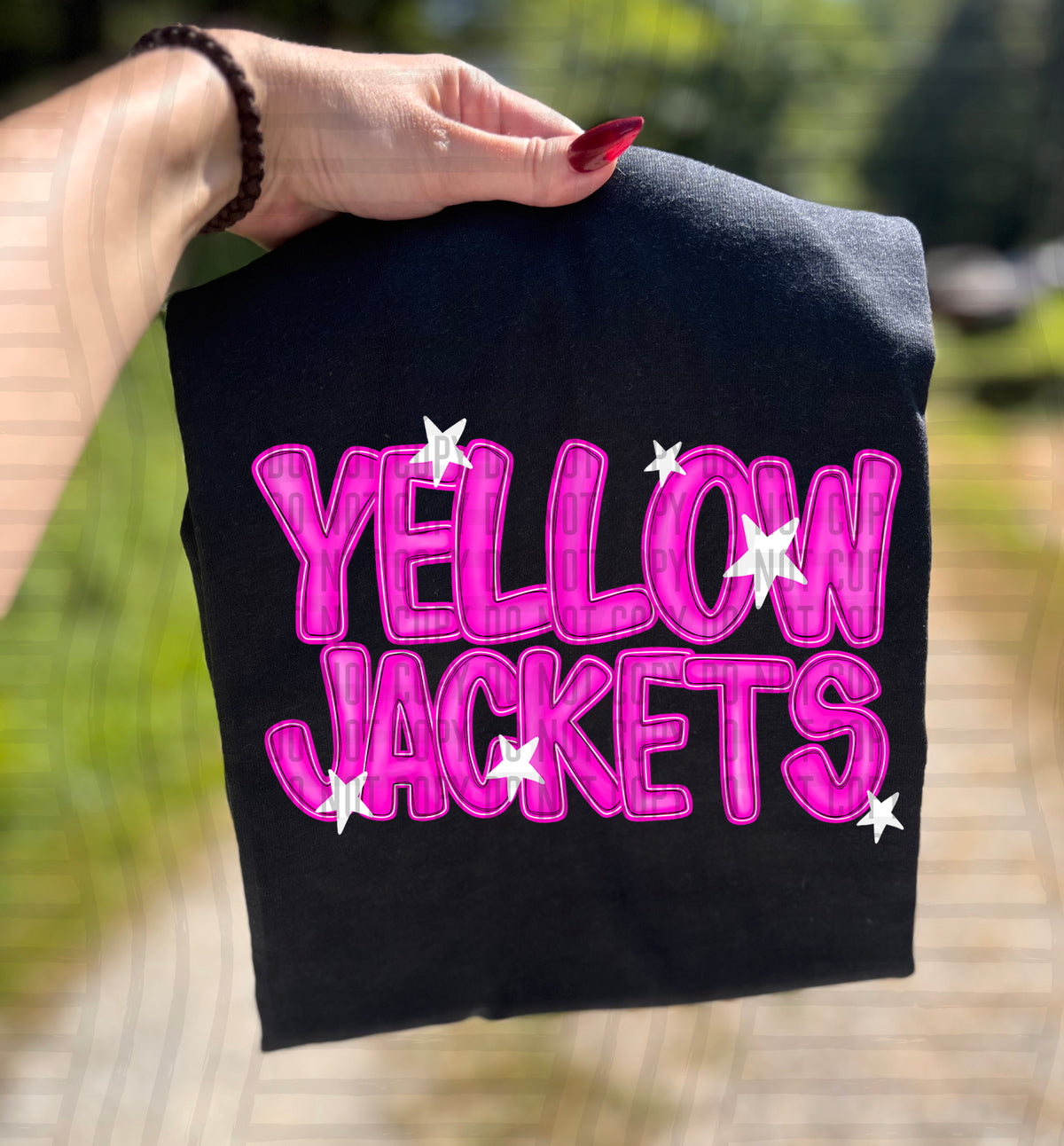 Yellow Jackets Pink And Preppy Split 112972 DTF transfer