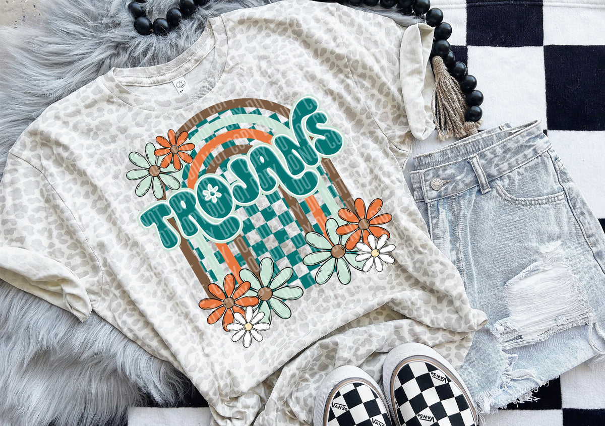 Floral Arch Mascot Trojans 49270 DTF TRANSERS