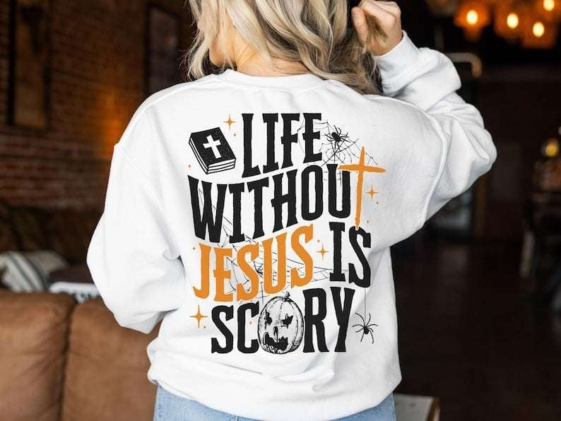 Life without Jesus is scary black and orange (KARTA) 62883 DTF transfer