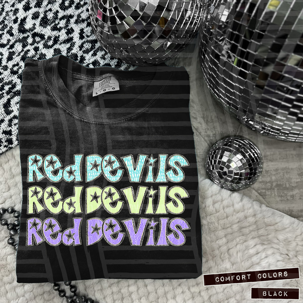 Red Devils Pastel Star Stacked (Caplinger) 101666 DTF transfer