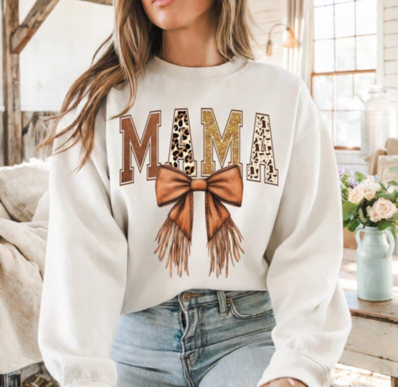 Mama fringe bow 87768 DTF transfer
