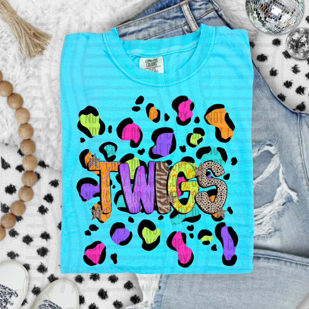 Twigs Funky Mix Up Leopard Mascot (Caplinger) DTF transfer