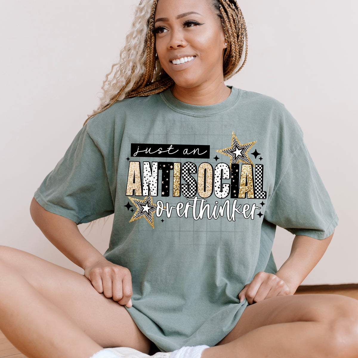 Antisocial overthinker (black) CSC DTF Transfer