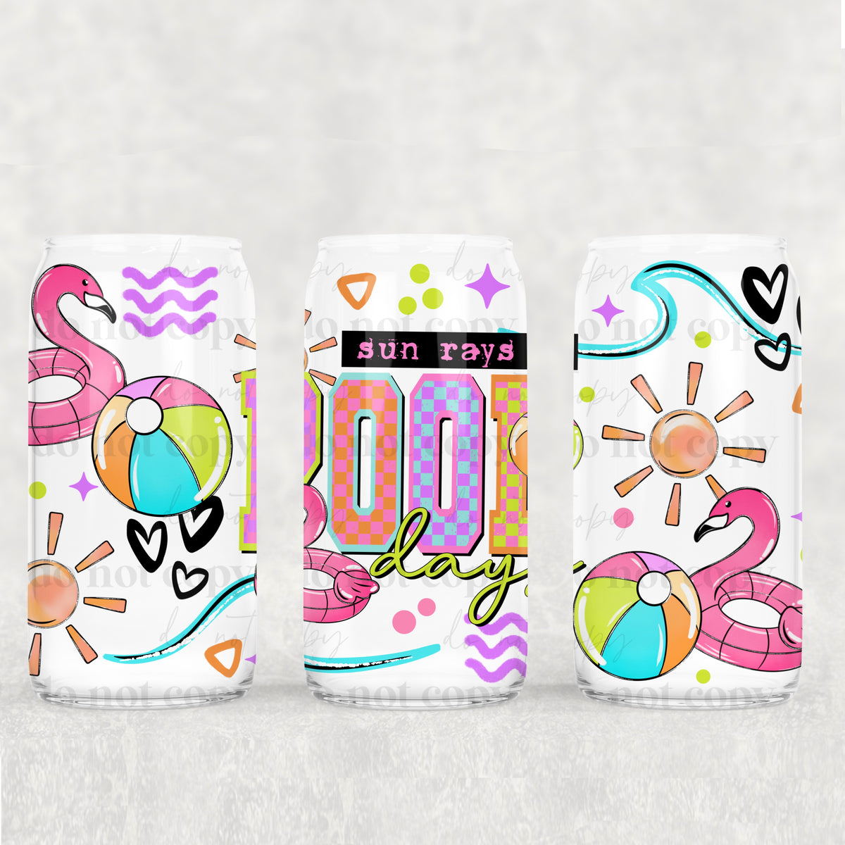 Sun rays pool days (CSC) UV DTF WRAP