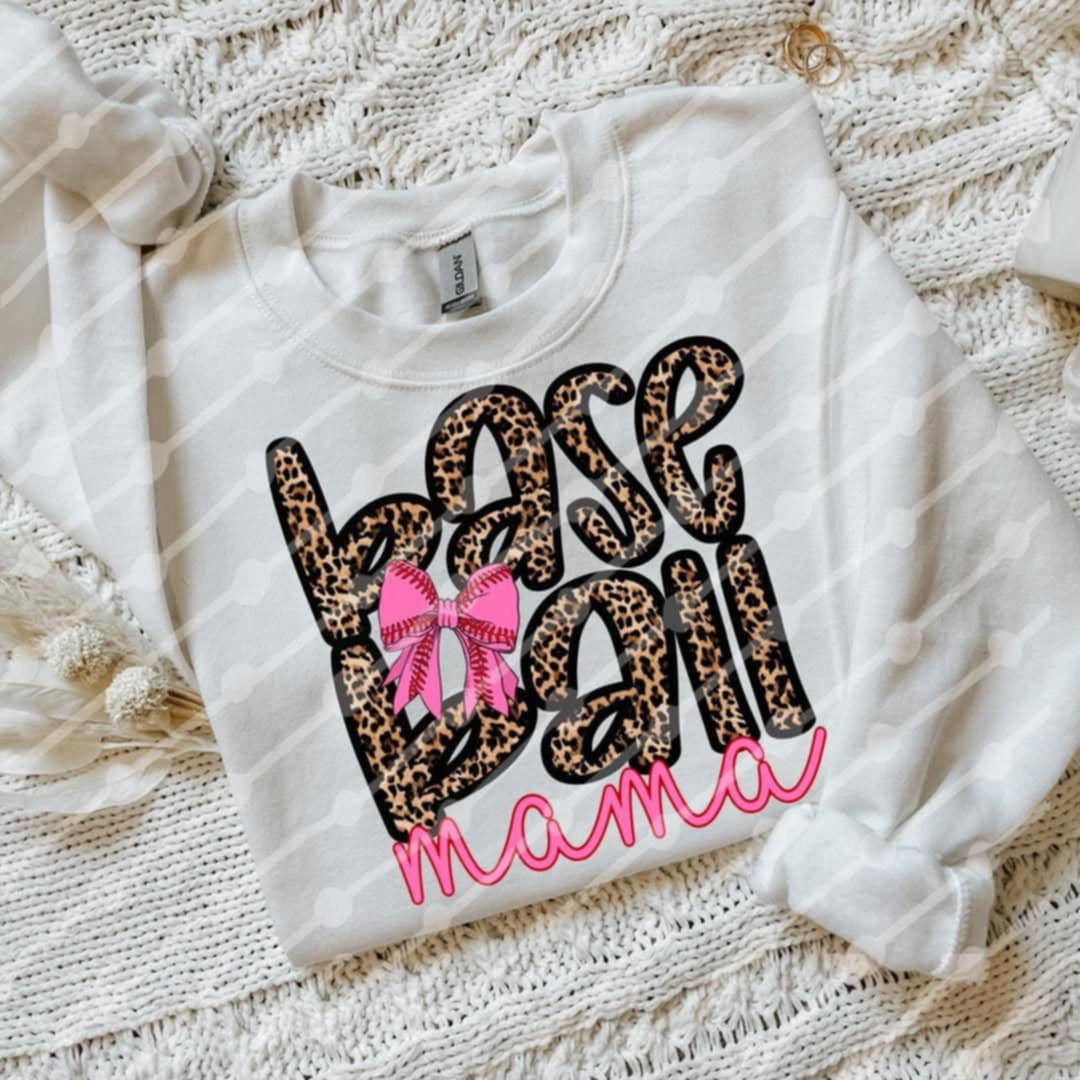 Baseball mama pink and leopard (JBD) 96564 DTF transfer