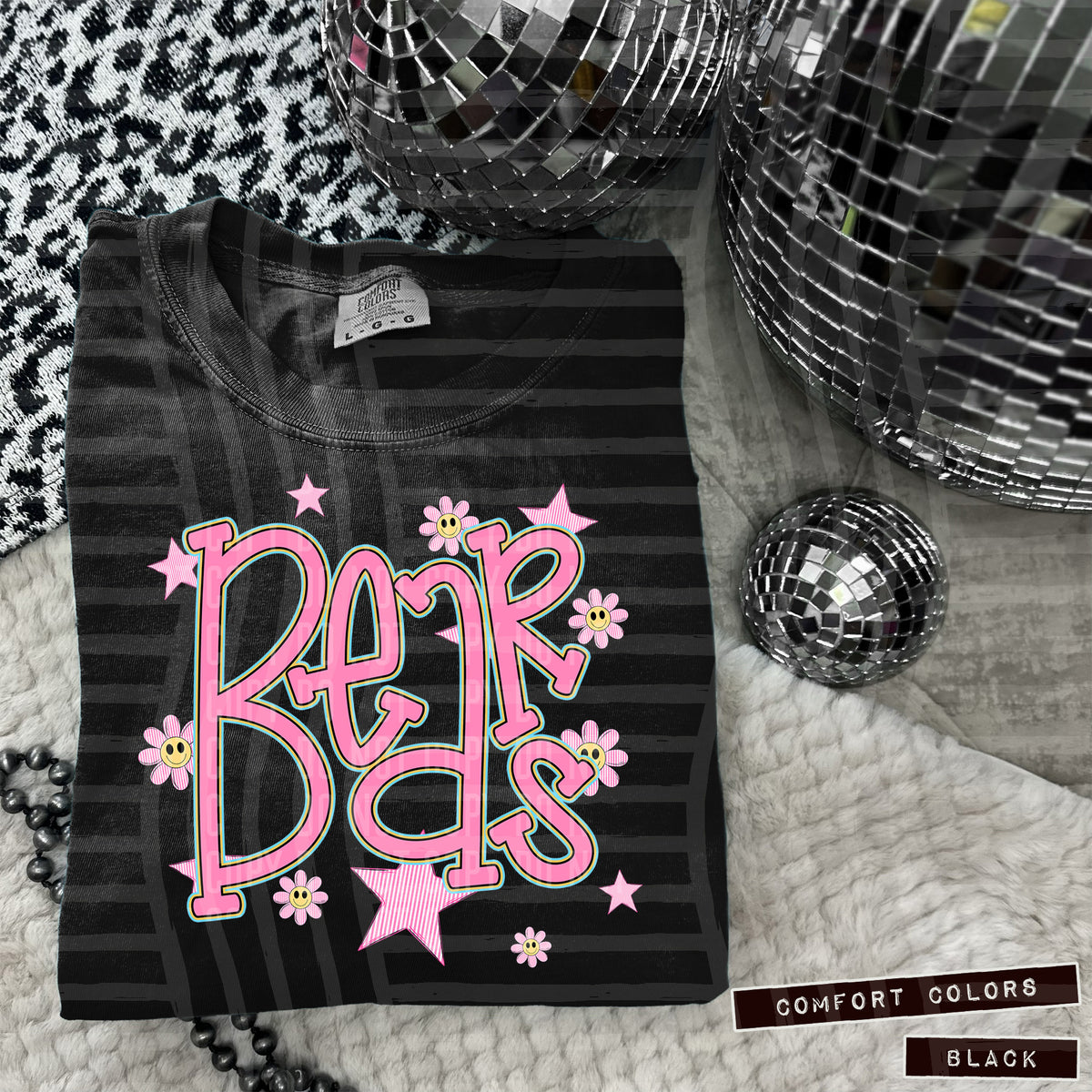 Bears Pink Flowers And Stars 104897 DTF transfer
