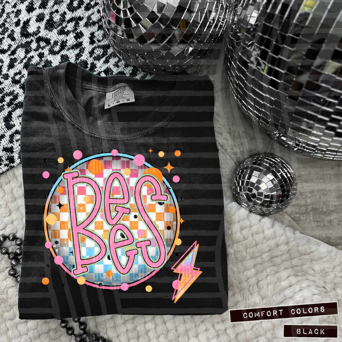 Bees Neon Circle mascots PHDC DTF transfer