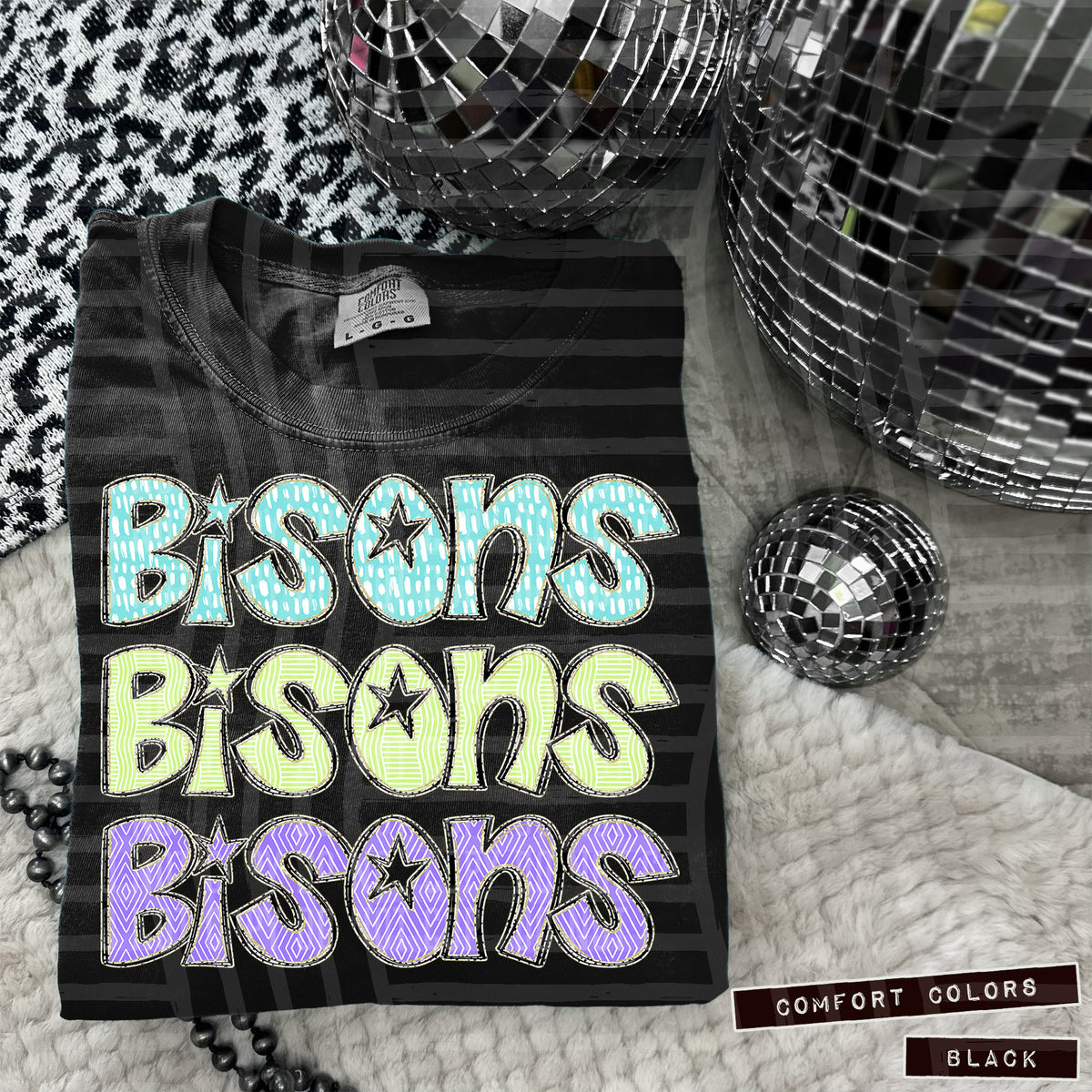 Bisons Pastel Star Stacked (Caplinger) 101557 DTF transfer