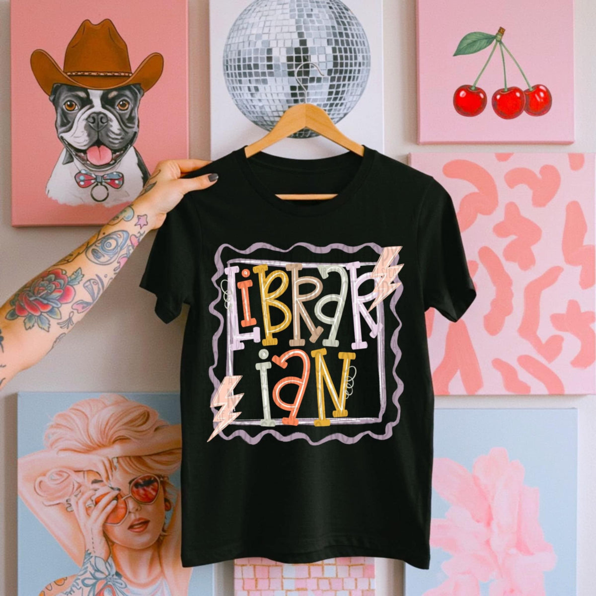 Librarian doodle stamp (SWD) 107485 DTF transfer