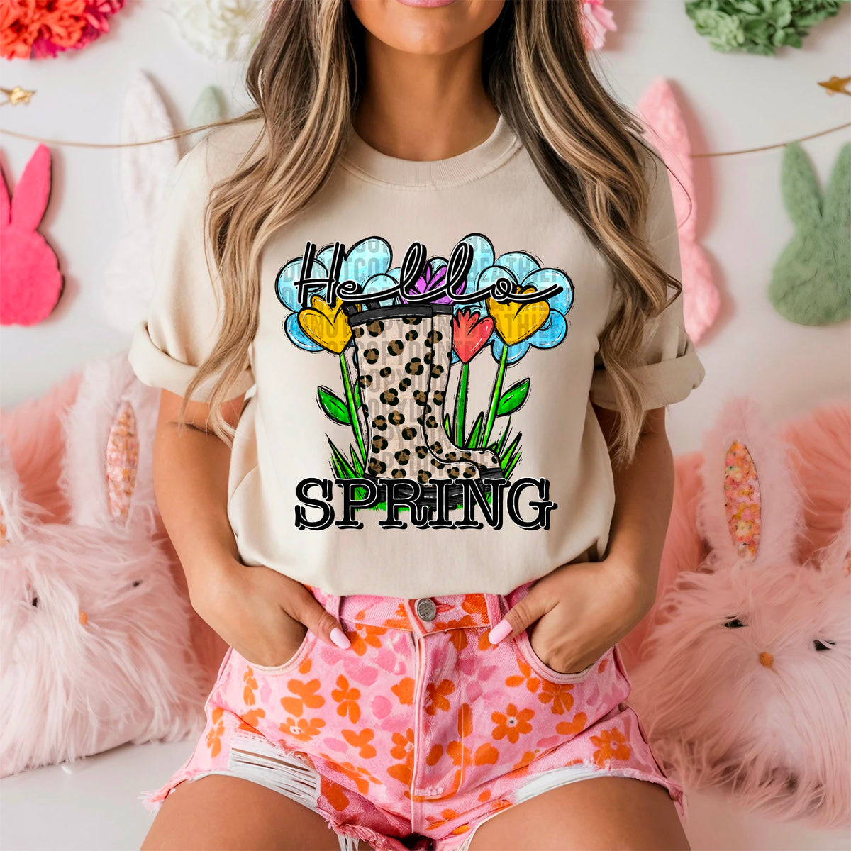 Hello spring 103725 DTF transfer