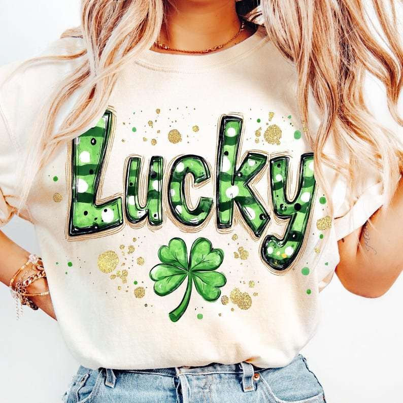 Lucky 4 leaf clover 80250 DTF transfer