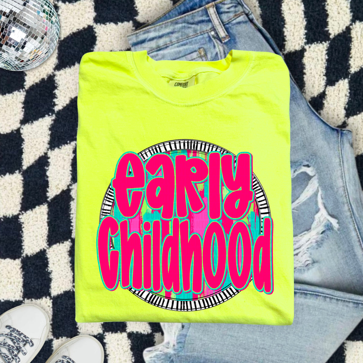 Early childhood pink font circle 103879 DTF transfer