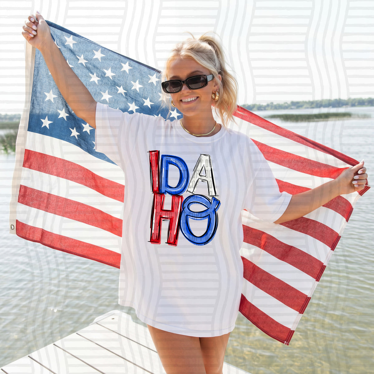idaho patriotic rwb states messy (caplinger) DTF Transfer