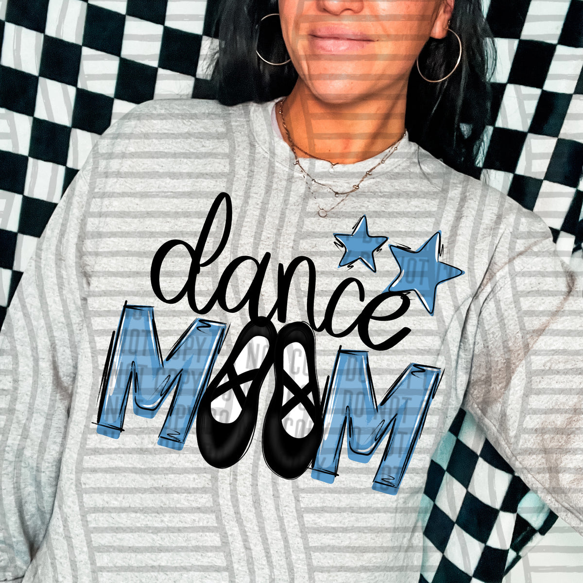 dance mom light blue stars (Caplinger) DTF transfer