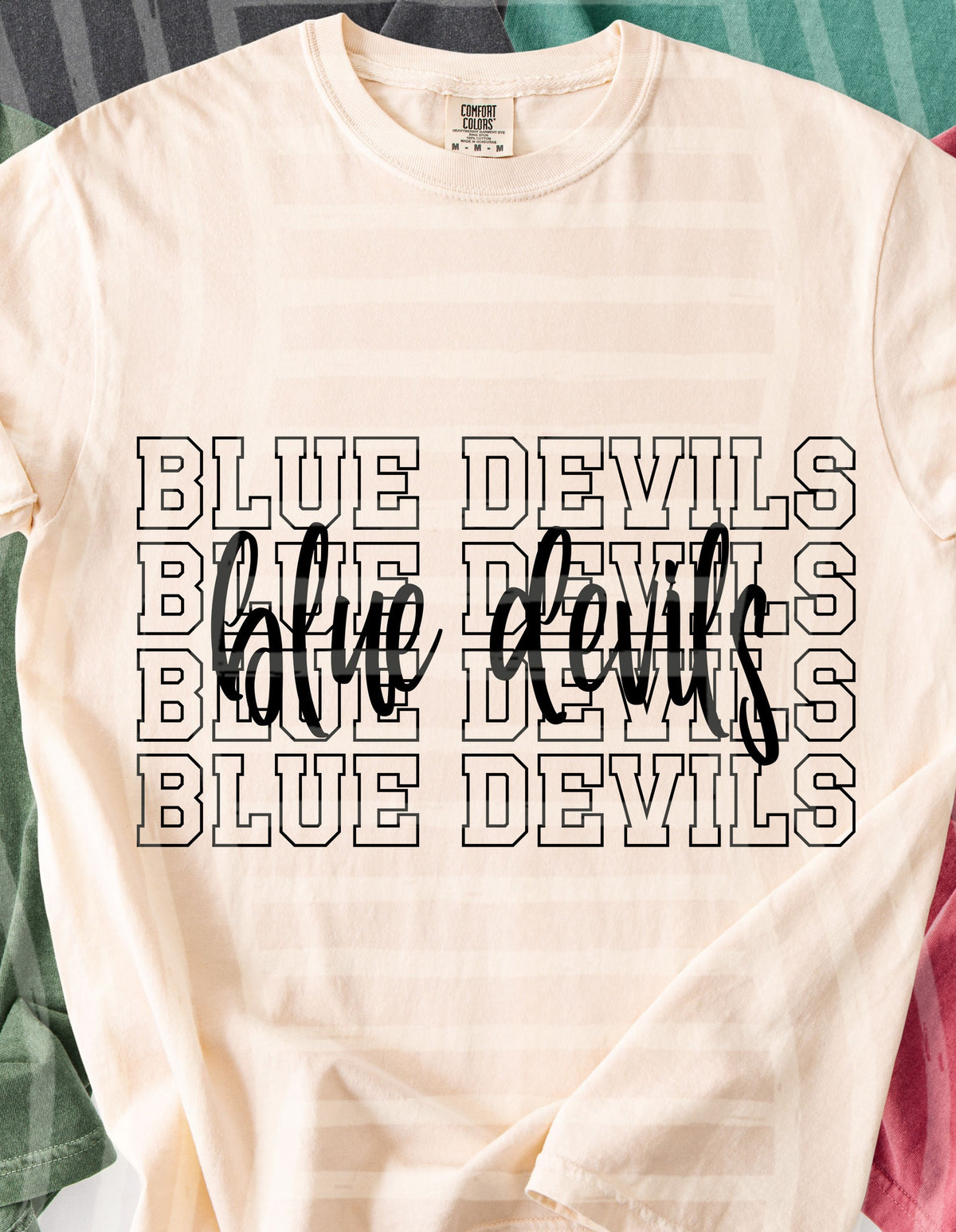 blue devils simple stacked outlines (Caplinger) DTF Transfer