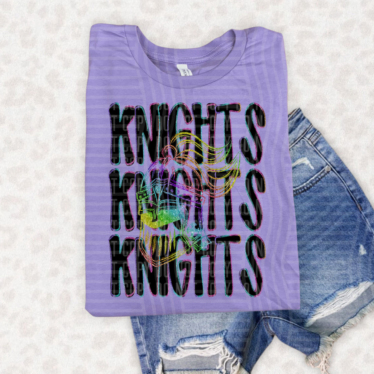 Knights Side View Word Stacked 108495 DTF Transfer