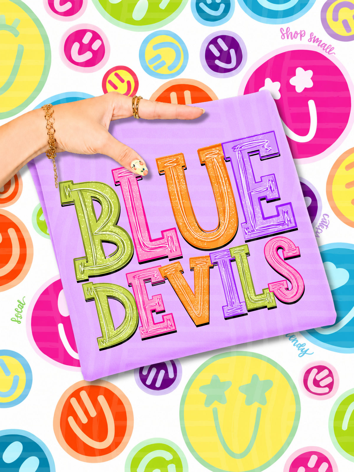 blue devils simply colorful stacked (Caplinger) DTF Transfer