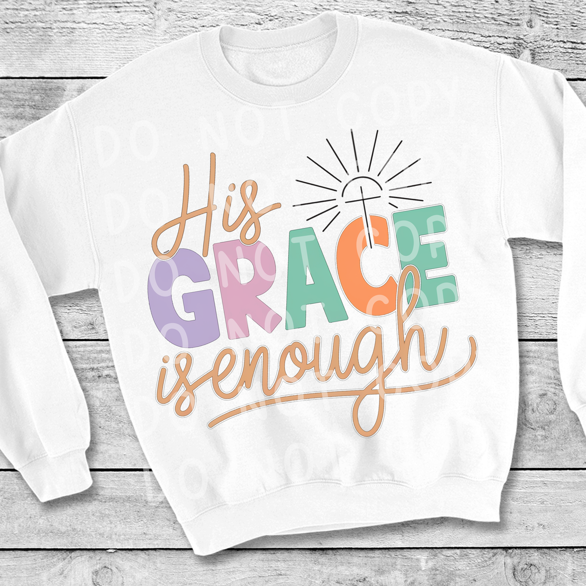 His grace is enough pastel DTF Transfer