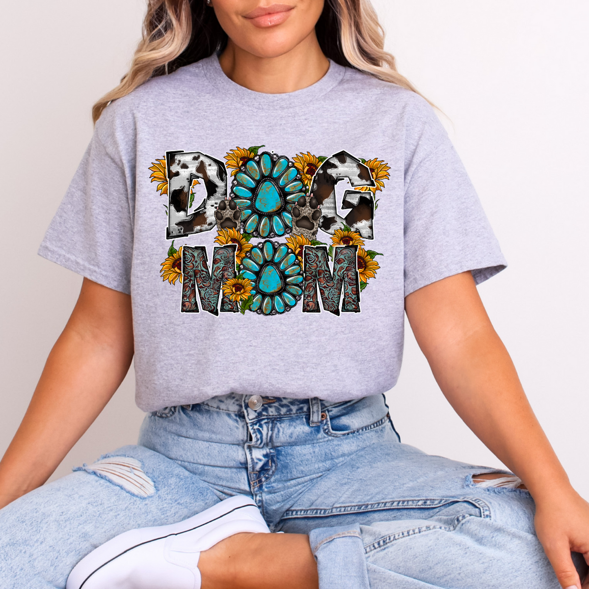 Dog Mom turquoise (RD) DTF Transfer