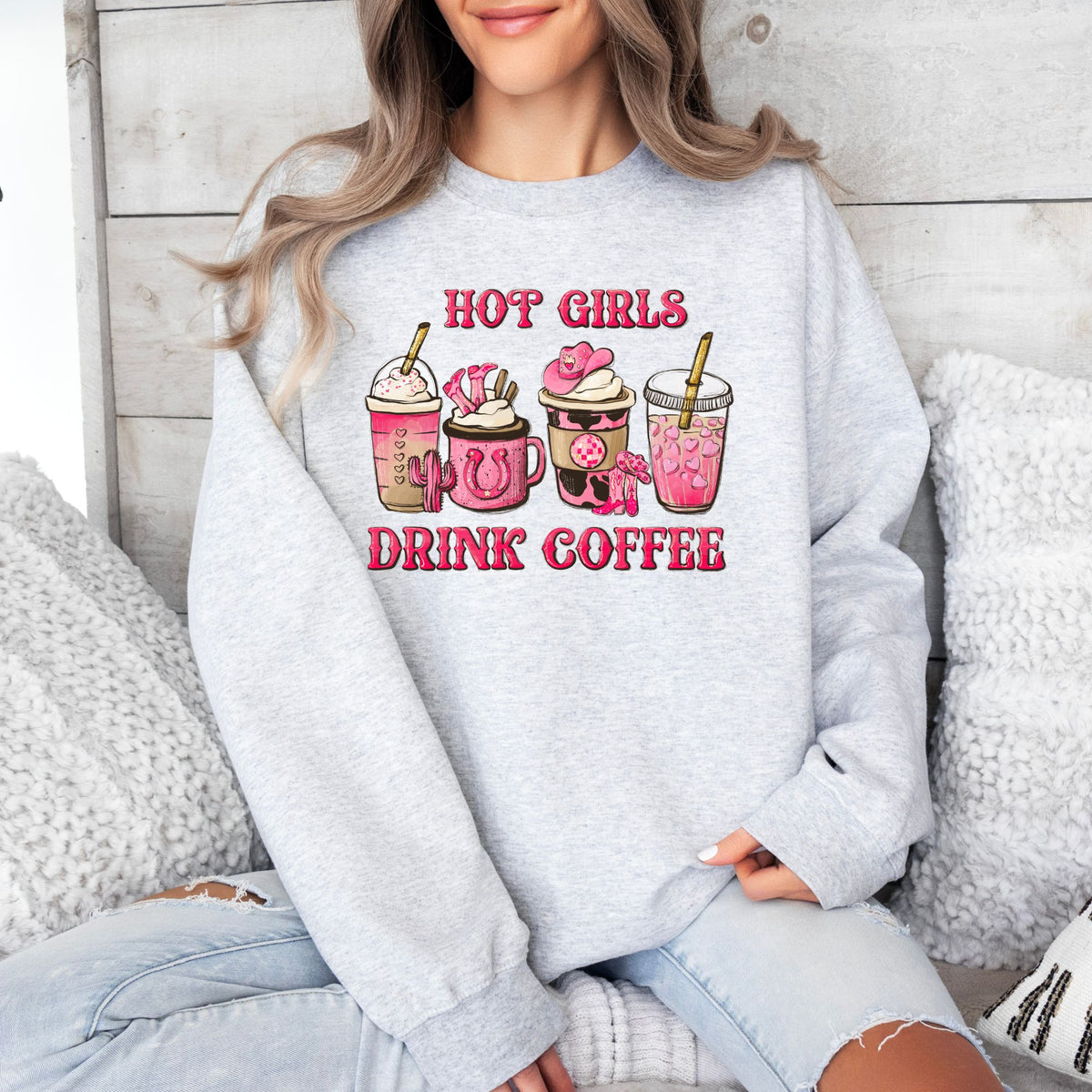 Hot Girls Drink Coffee-47163-DTF transfer