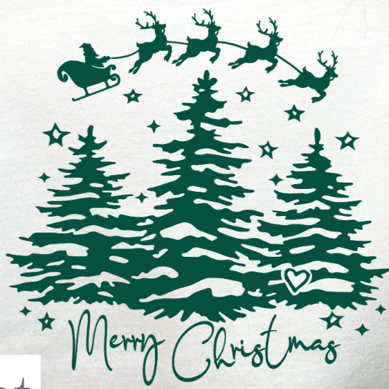 Merry Christmas *Green* (BACK ONLY) 68268 DTF Transfer