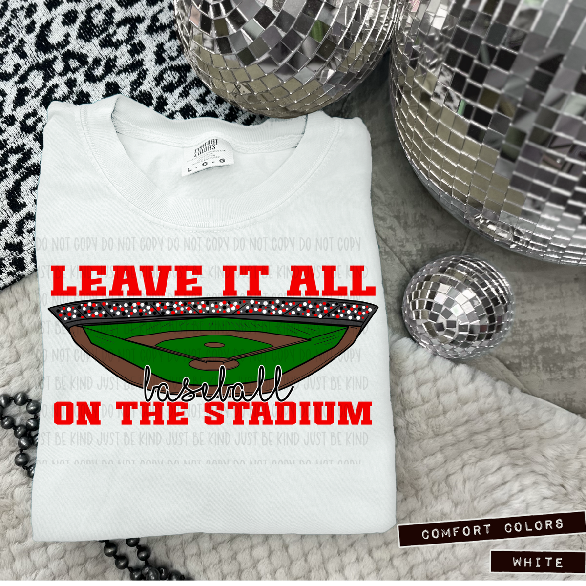 Baseball Leave It All On The Stadium Red (Caplinger) 83426 DTF Transfer