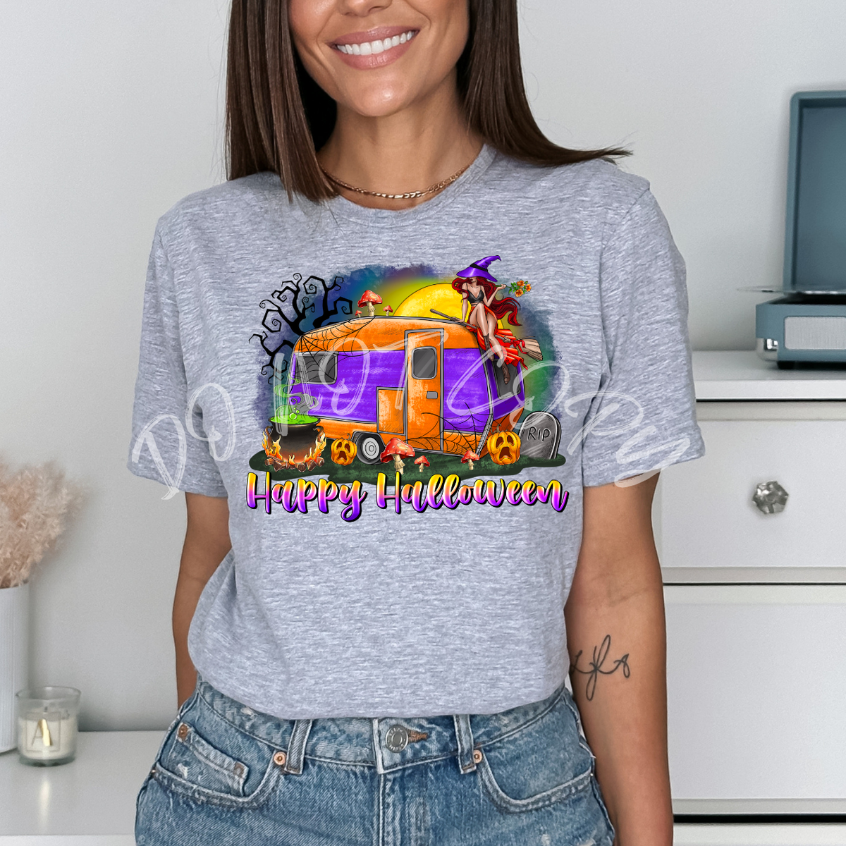 Happy Halloween camper (RD) DTF Transfer