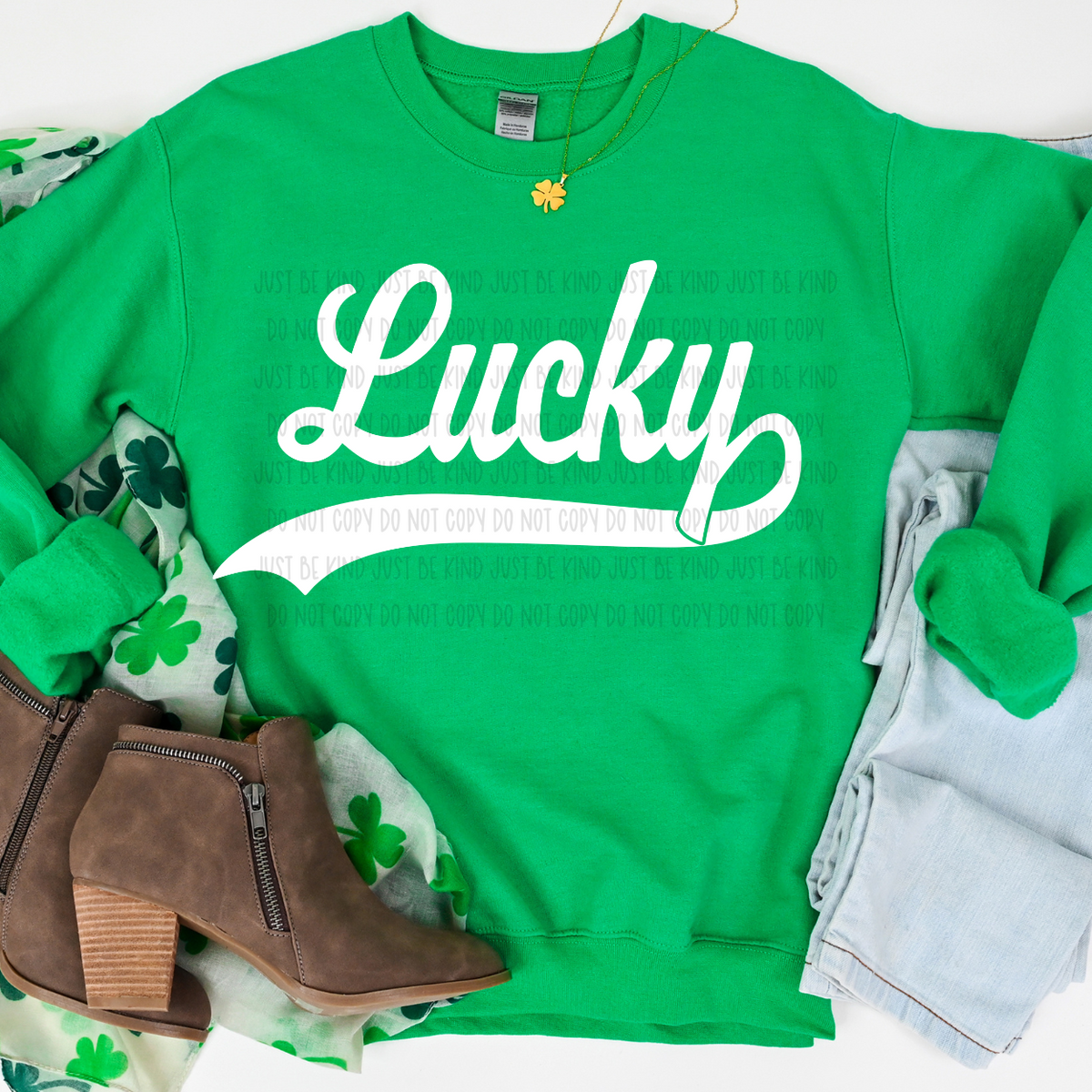 Lucky White/without mama (KPI) 83559 DTF Transfer