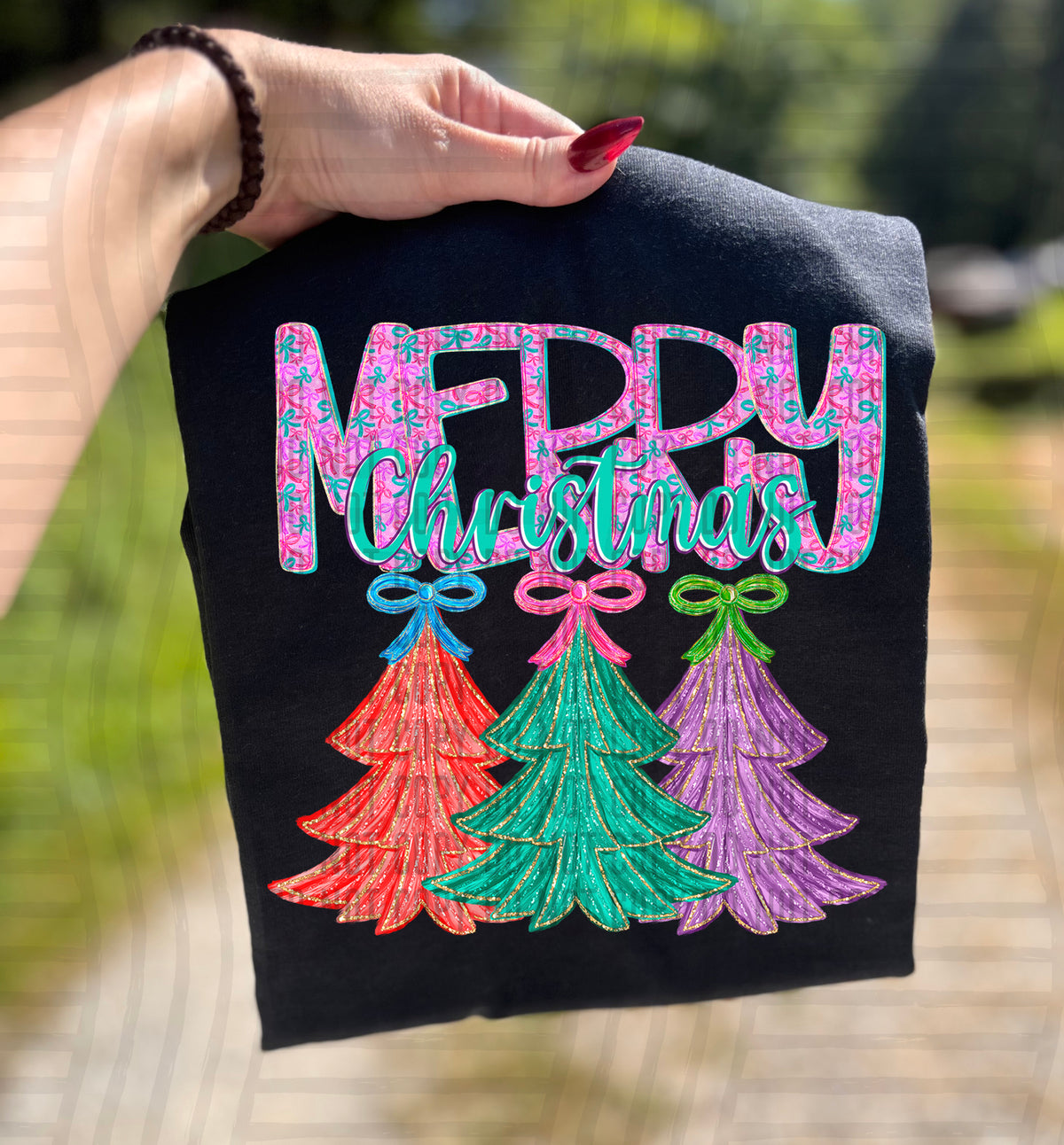 Merry Christmas Christmas Trees (caplinger) DTF transfer