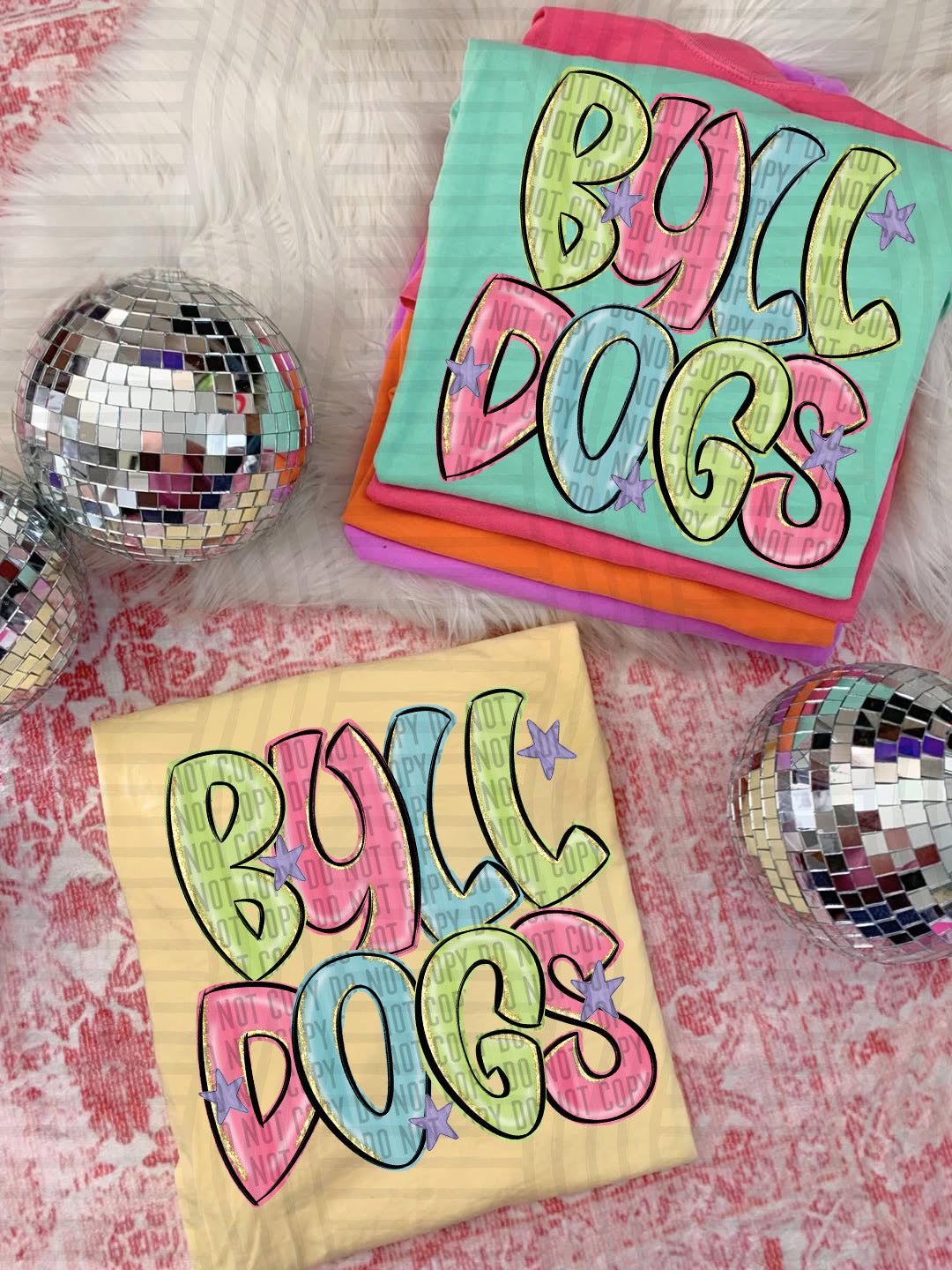 Bulldogs Glittery & Preppy Mascots (Caplinger) DTF transfer