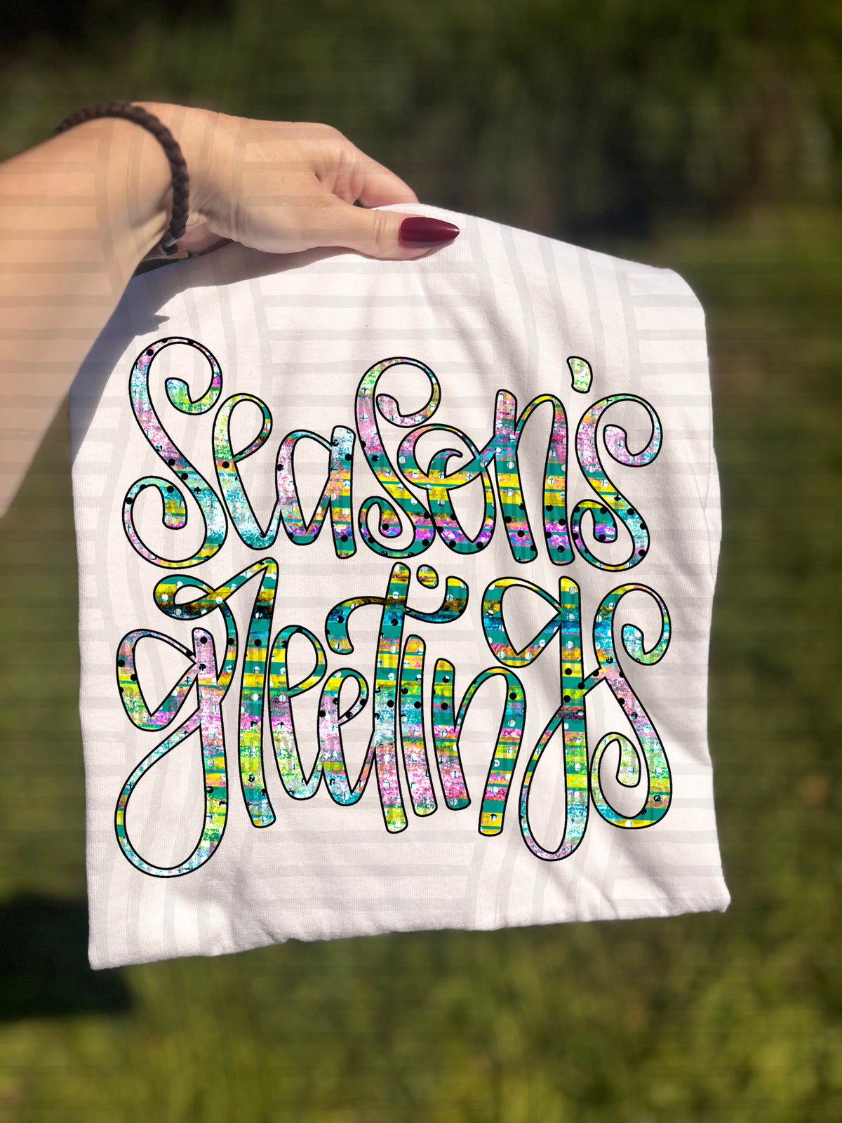 Seasons Greetings Colorful (Caplinger) DTF Transfer