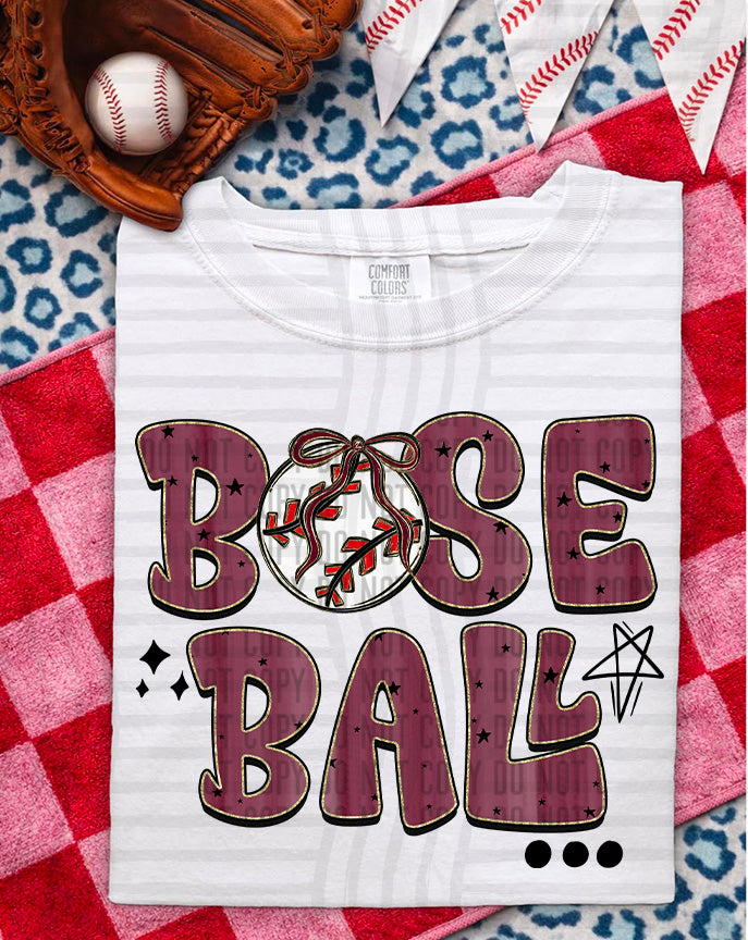 Baseball Maroon (Caplinger) DTF Transfer