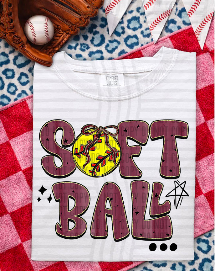 Softball Maroon (Caplinger) DTF Transfer