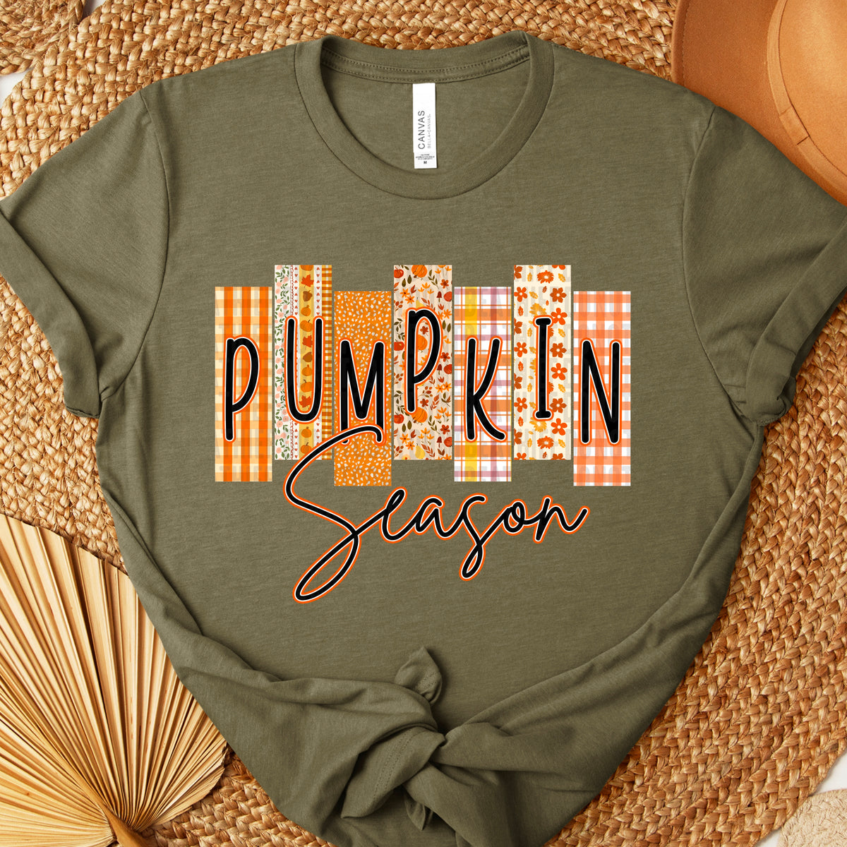 pumpkin season fall blocks orange outline 111134 DTF transfer