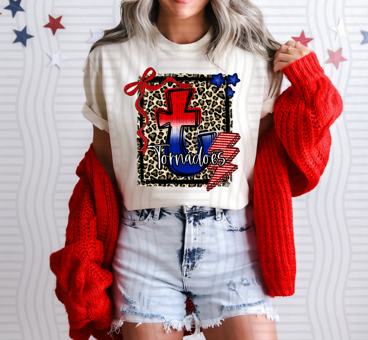 Tornadoes Star-Spangled Sass Mascots (Caplinger) DTF transfer