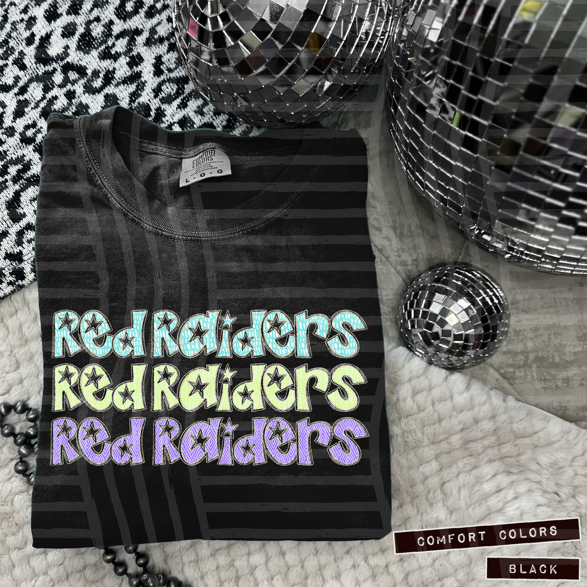 Red Raiders Pastel Star Stacked (Caplinger) 101668 DTF transfer