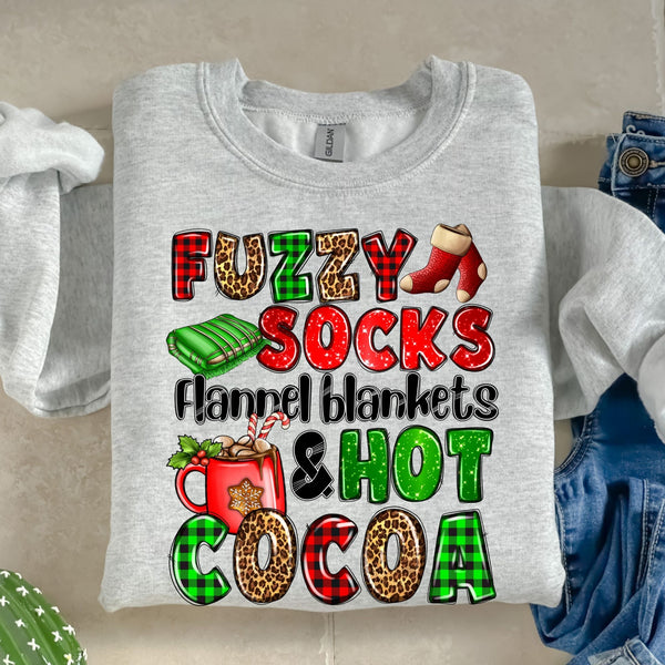 Fuzzy Socks Flannel Blankets-38611-DTF transfer