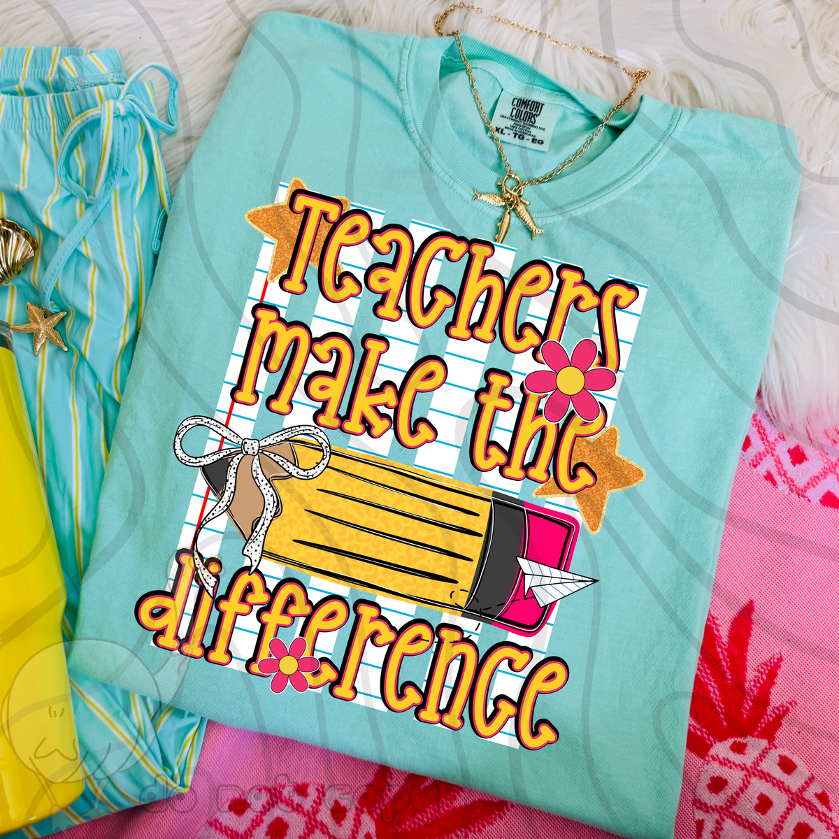 Teachers make the difference pencil stripes (DKD) DTF Transfer