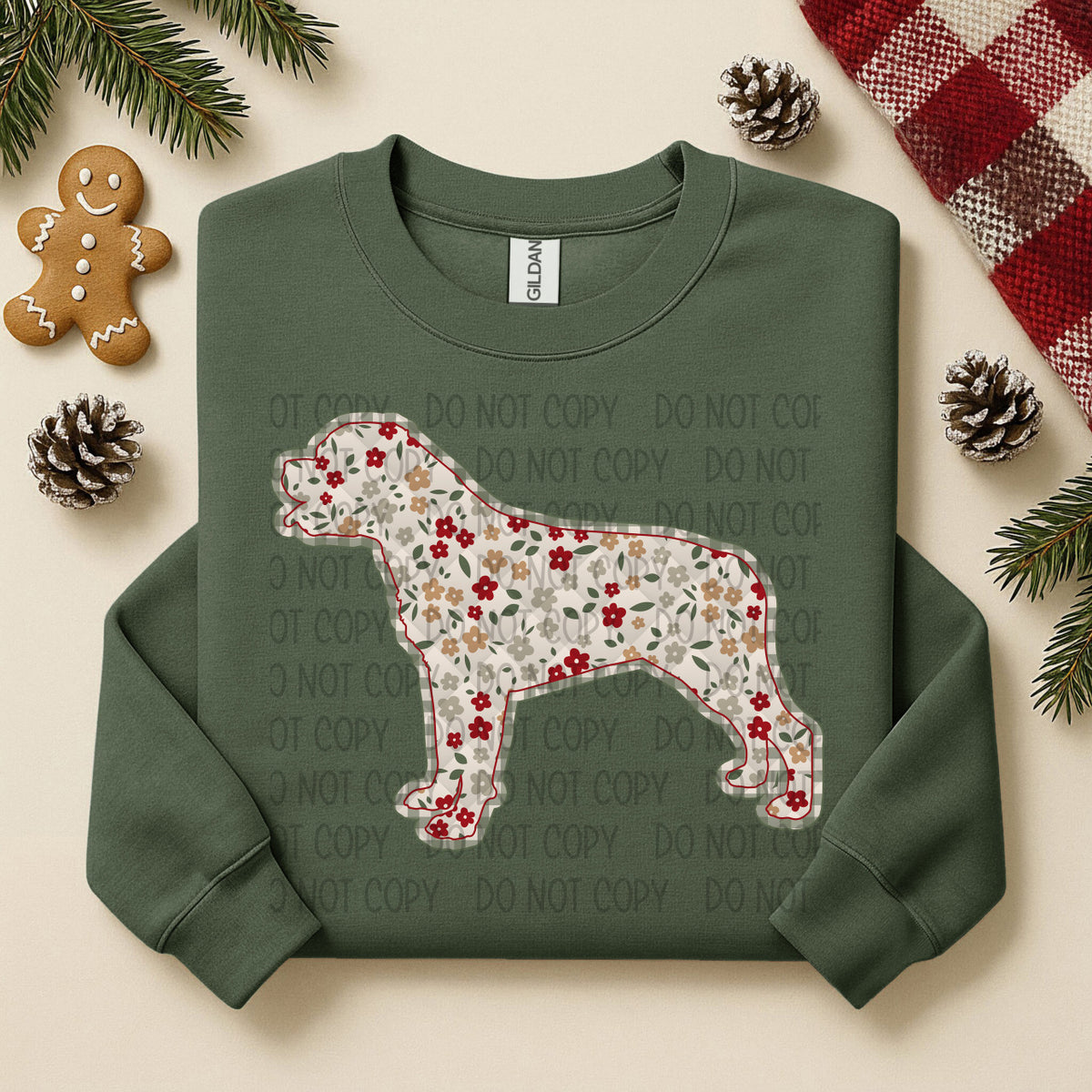 Rottweiler Docked Tail Floral (SWD) DTF TRANSFER