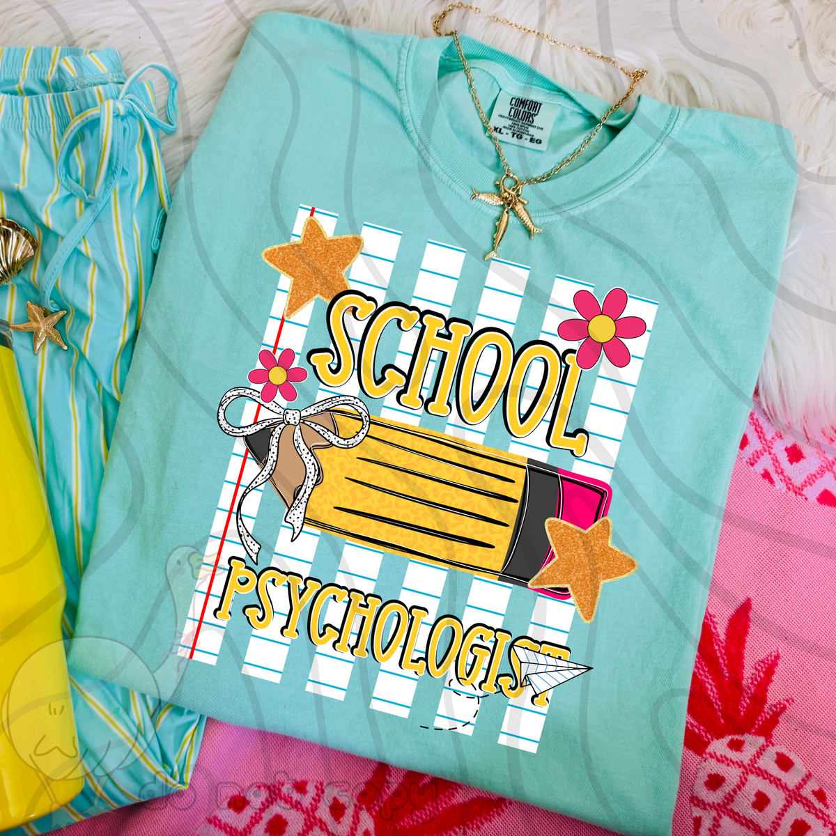 School psychologist pencil stripes (DKD) DTF Transfer
