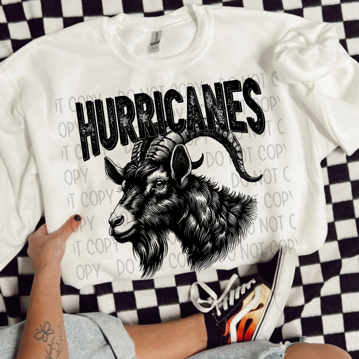 Hurricanes black/white outline DTF transfer